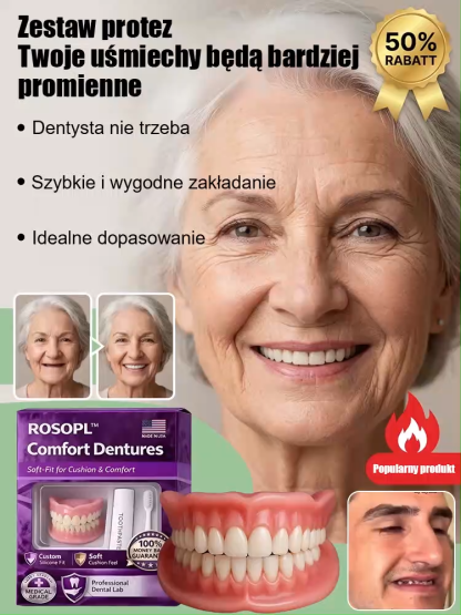 Zestaw protez całkowitych dla pewnego uśmiechu🔥Sprzedano ponad 300 000 sztuk, a 95% klientów twierdzi, że działa niesamowicie dobrze.