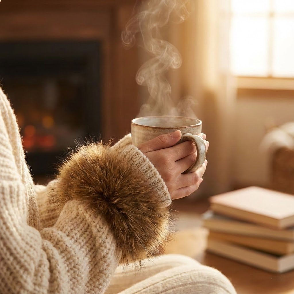 Cozy Winter Atmosphere with Fur Cuffs