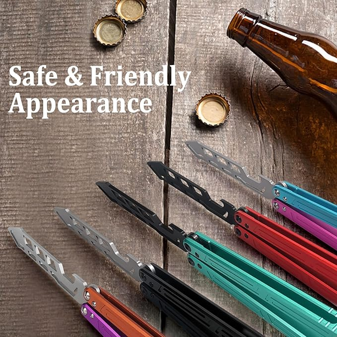 Worry-Free Beginner 【Bushing System 6061 Aluminium Channel Handle】Trainer! Bladeless Butterfly Fidget – Smooth Flipping & Stress Relief Stainless Steel & PC Stress Relief Essential, Gift for Men Women Boyfriend Dad Boy Child 