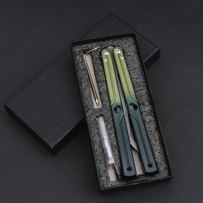 Aluminum Alloy Butterfly Trainer Balisong NOT Sharp Blade - CSGO Fidget Toy Folding Pocket Toy Outdoor EDC Tools