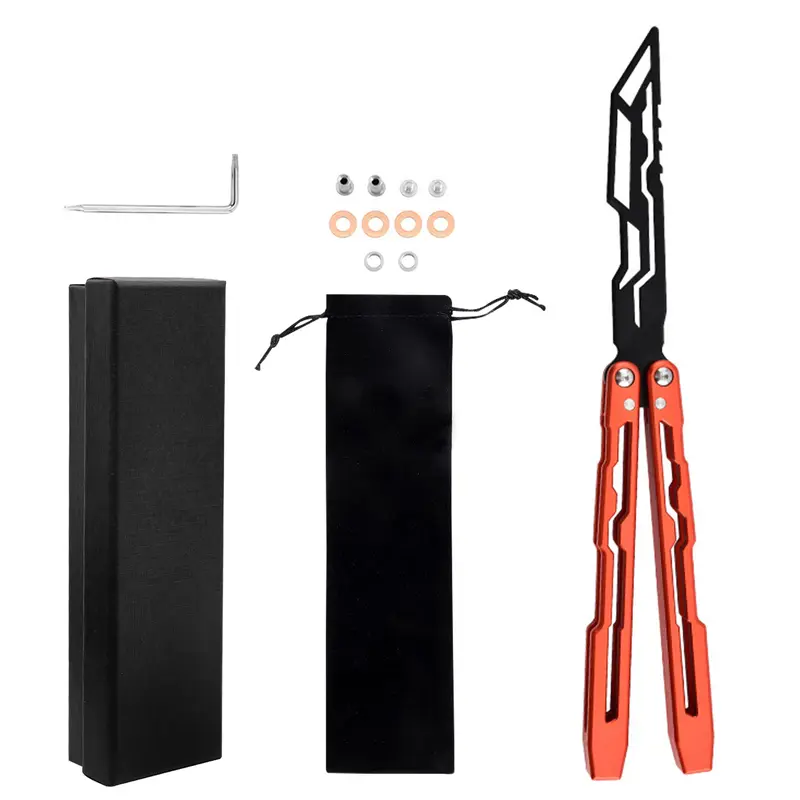 Aluminum Alloy Butterfly Trainer Balisong NOT Sharp Blade - CSGO Fidget Toy Folding Pocket Toy Outdoor EDC Tools