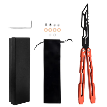 Aluminum Alloy Butterfly Trainer Balisong NOT Sharp Blade - CSGO Fidget Toy Folding Pocket Toy Outdoor EDC Tools