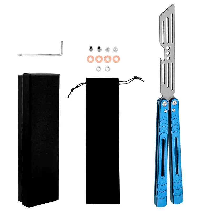 Aluminum Alloy Butterfly Trainer Balisong NOT Sharp Blade - CSGO Fidget Toy Folding Pocket Toy Outdoor EDC Tools
