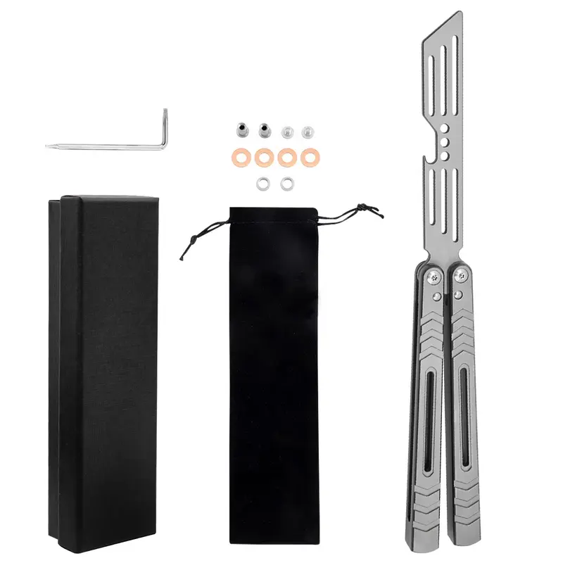Aluminum Alloy Butterfly Trainer Balisong NOT Sharp Blade - CSGO Fidget Toy Folding Pocket Toy Outdoor EDC Tools