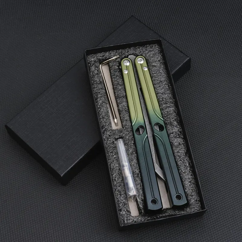 Aluminum Alloy Butterfly Trainer Balisong NOT Sharp Blade - CSGO Fidget Toy Folding Pocket Toy Outdoor EDC Tools