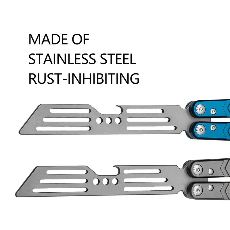 Aluminum Butterfly Trainer, Safe Bladeless Practice Hand Tool, Skill Flip Tool, LG05 Blue grey, BUTTERFLY FLY KNIFE Hardware tools