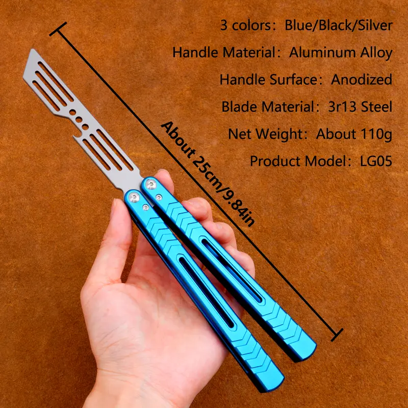 Aluminum Alloy Butterfly Trainer Balisong NOT Sharp Blade - CSGO Fidget Toy Folding Pocket Toy Outdoor EDC Tools