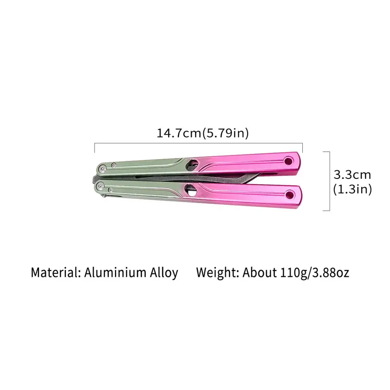 Aluminum Alloy Butterfly Trainer Balisong NOT Sharp Blade - CSGO Fidget Toy Folding Pocket Toy Outdoor EDC Tools