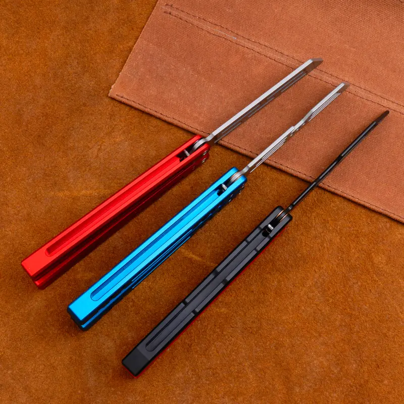 Aluminum Alloy Butterfly Trainer Balisong NOT Sharp Blade - CSGO Fidget Toy Folding Pocket Toy Outdoor EDC Tools