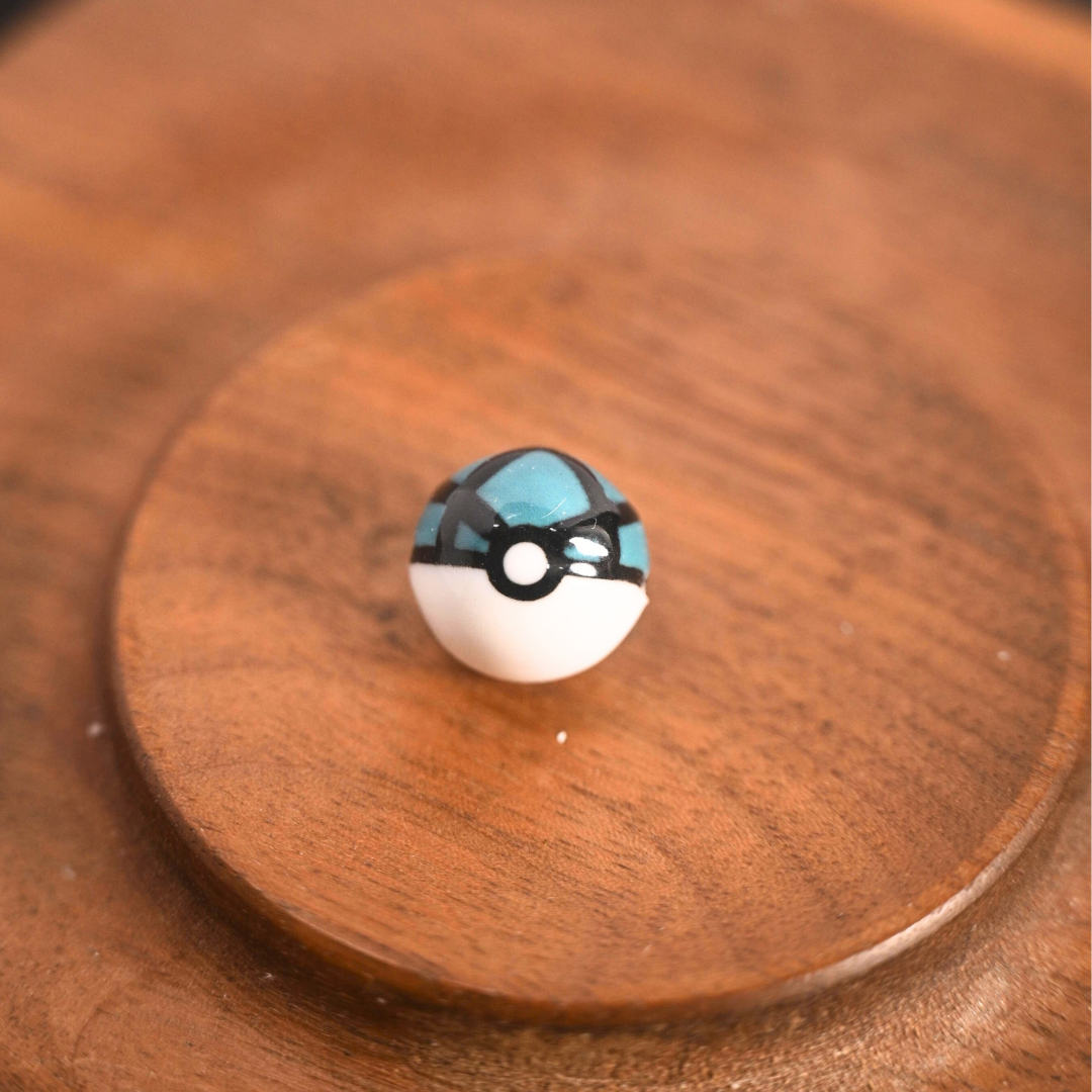 Poké Ball Bracelet - Handmade Ceramic Bead, Adjustable Braided Cord, Pokémon Inspired