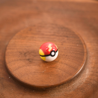 Poké Ball Bracelet - Handmade Ceramic Bead, Adjustable Braided Cord, Pokémon Inspired