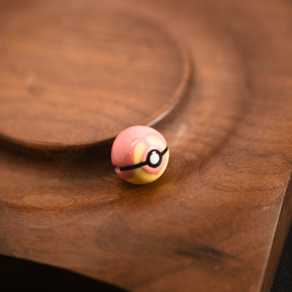 Poké Ball Bracelet - Handmade Ceramic Bead, Adjustable Braided Cord, Pokémon Inspired