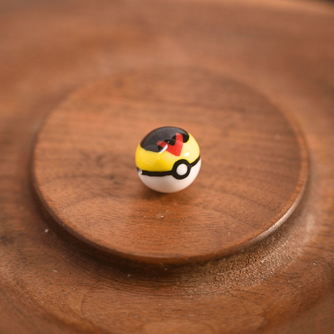 Poké Ball Bracelet - Handmade Ceramic Bead, Adjustable Braided Cord, Pokémon Inspired