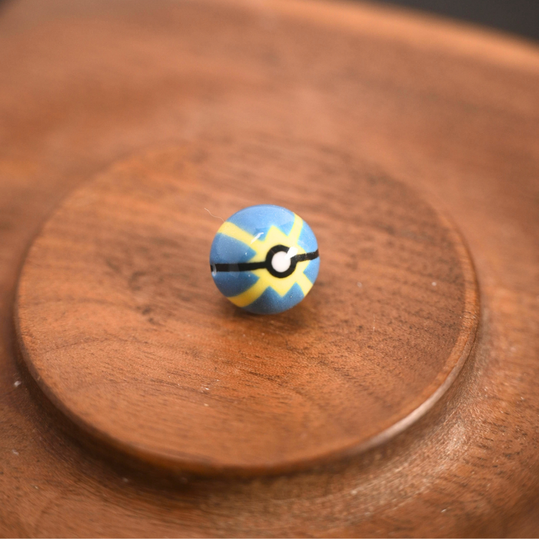 Poké Ball Bracelet - Handmade Ceramic Bead, Adjustable Braided Cord, Pokémon Inspired