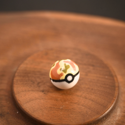 Poké Ball Bracelet - Handmade Ceramic Bead, Adjustable Braided Cord, Pokémon Inspired