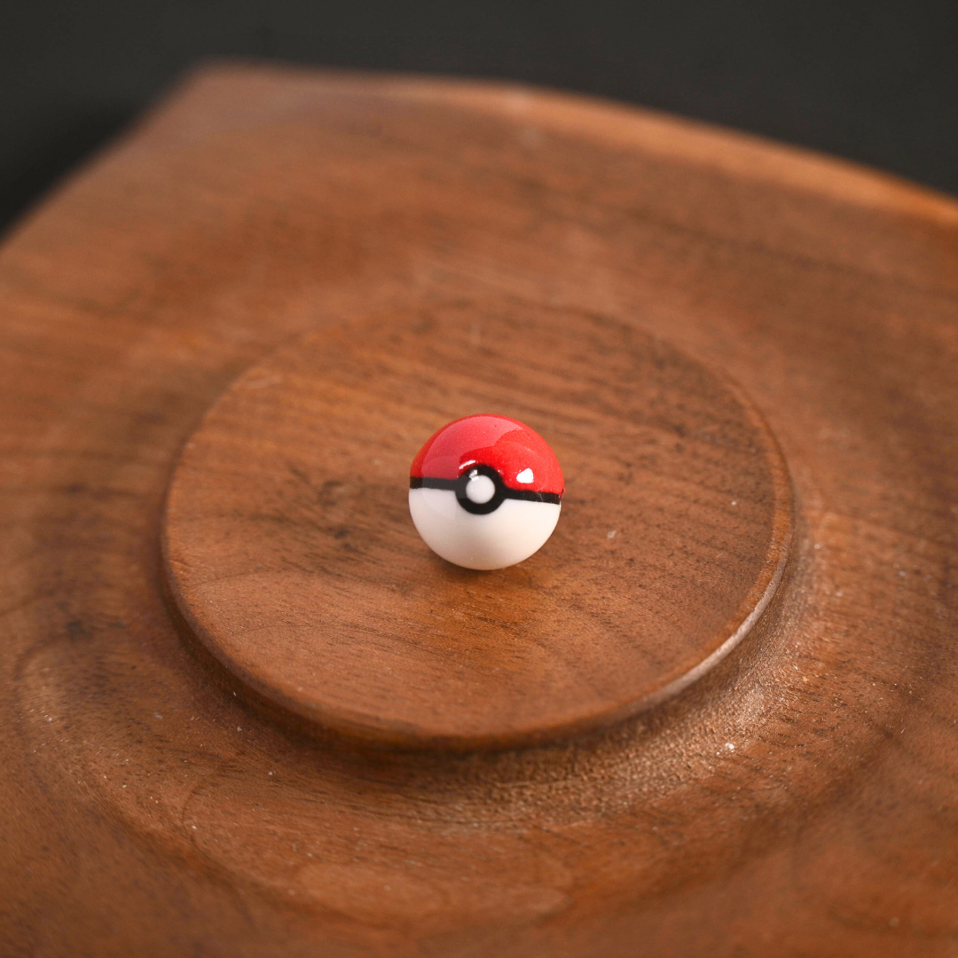 Poké Ball Bracelet - Handmade Ceramic Bead, Adjustable Braided Cord, Pokémon Inspired