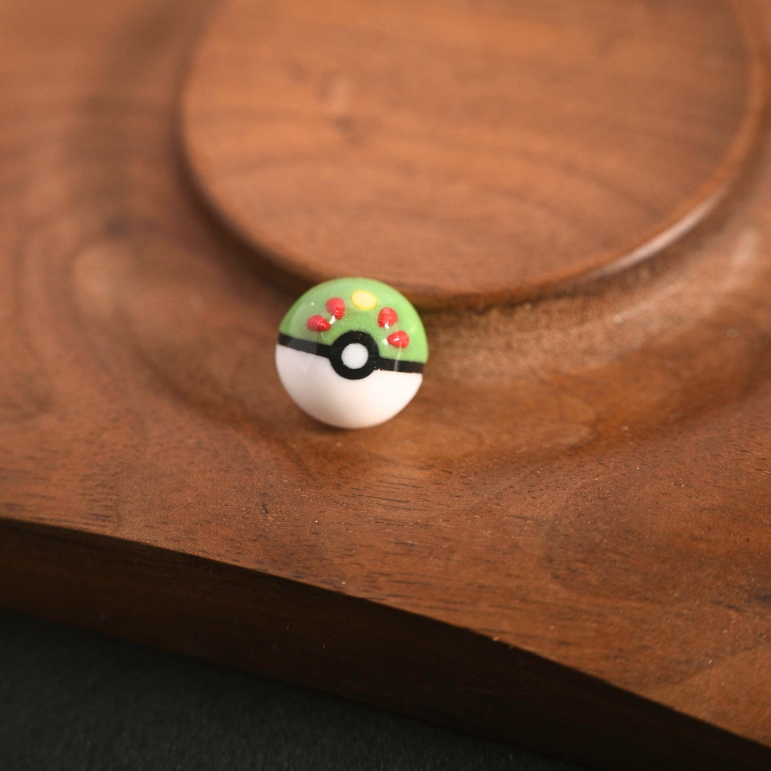 Poké Ball Bracelet - Handmade Ceramic Bead, Adjustable Braided Cord, Pokémon Inspired
