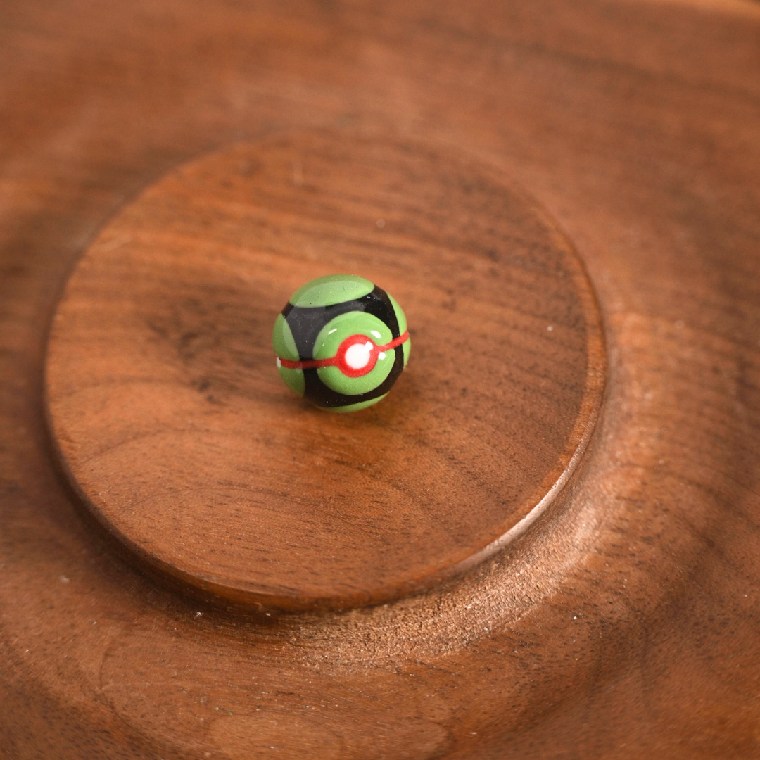 Poké Ball Bracelet - Handmade Ceramic Bead, Adjustable Braided Cord, Pokémon Inspired