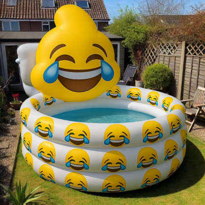 Quirky Poo Emoji Inflatable Pool