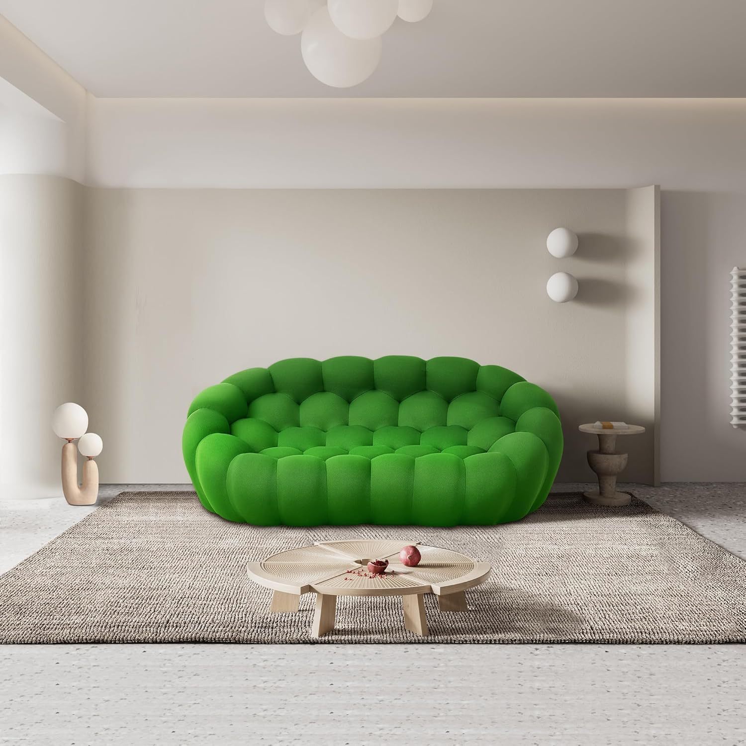 🎉74.8'' Modern Loveseat Sofa, 2 Seater Mesh Fabric Love Seat Floor Sofa