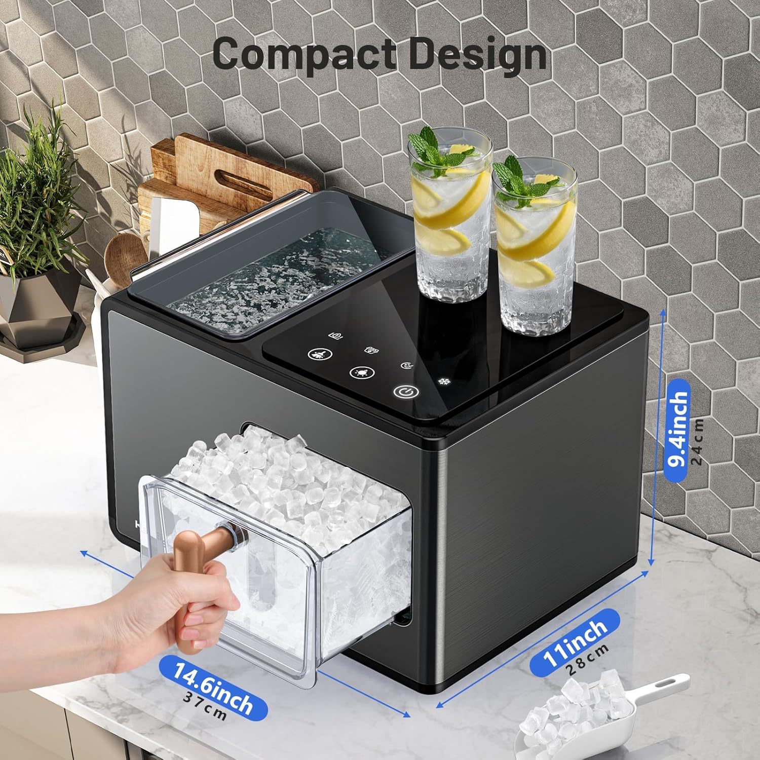 🛒🧊Ice Maker Countertop, 40lbs/24H
