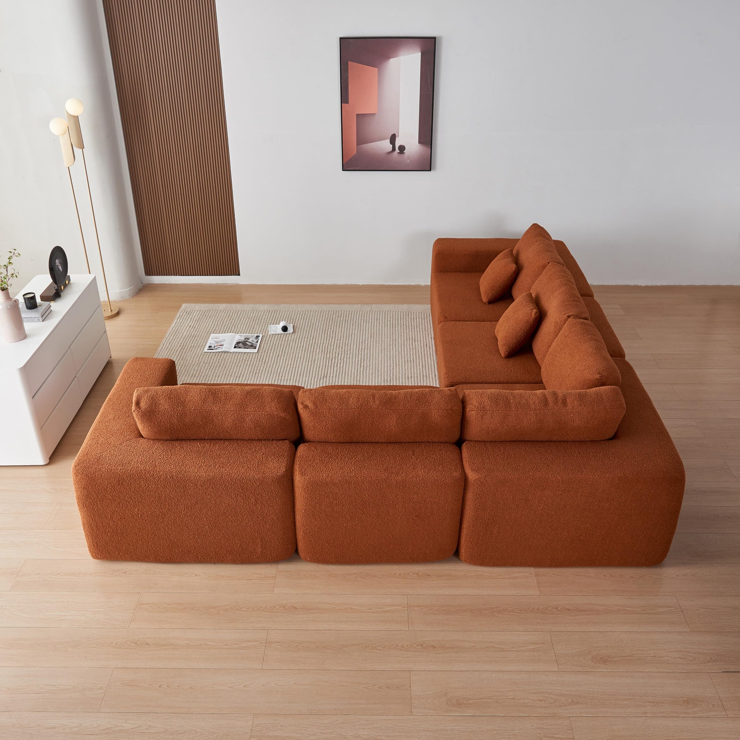 💥Limited time offer💖5 Seater L Shape Lambswool Sherpa Sofa💤