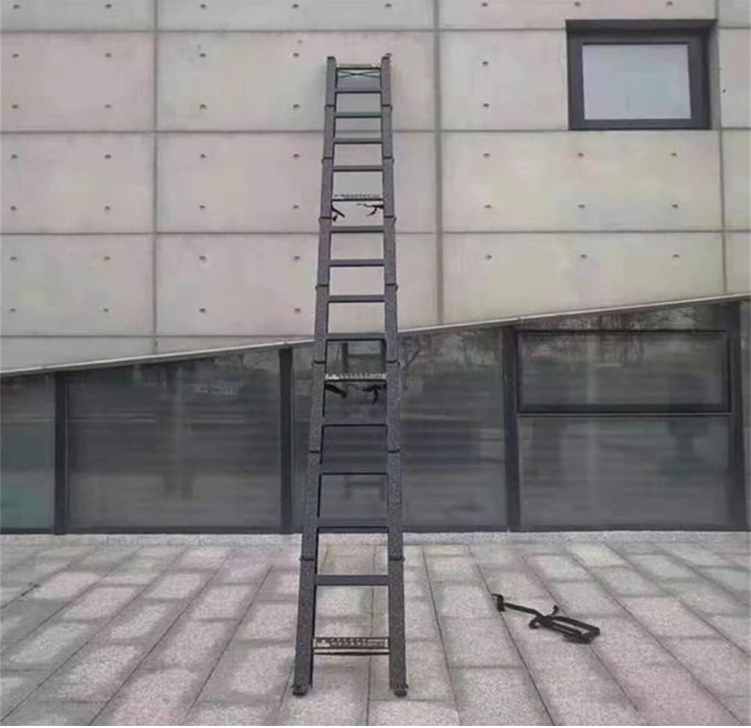 ✨Telescopic Ladder✨Portable Aluminum Alloy Folding Ladder Straight Ladder Attic Stair, 5 Seconds Quick Fold, Suitable for Roof, Home, Outdoor Work Use