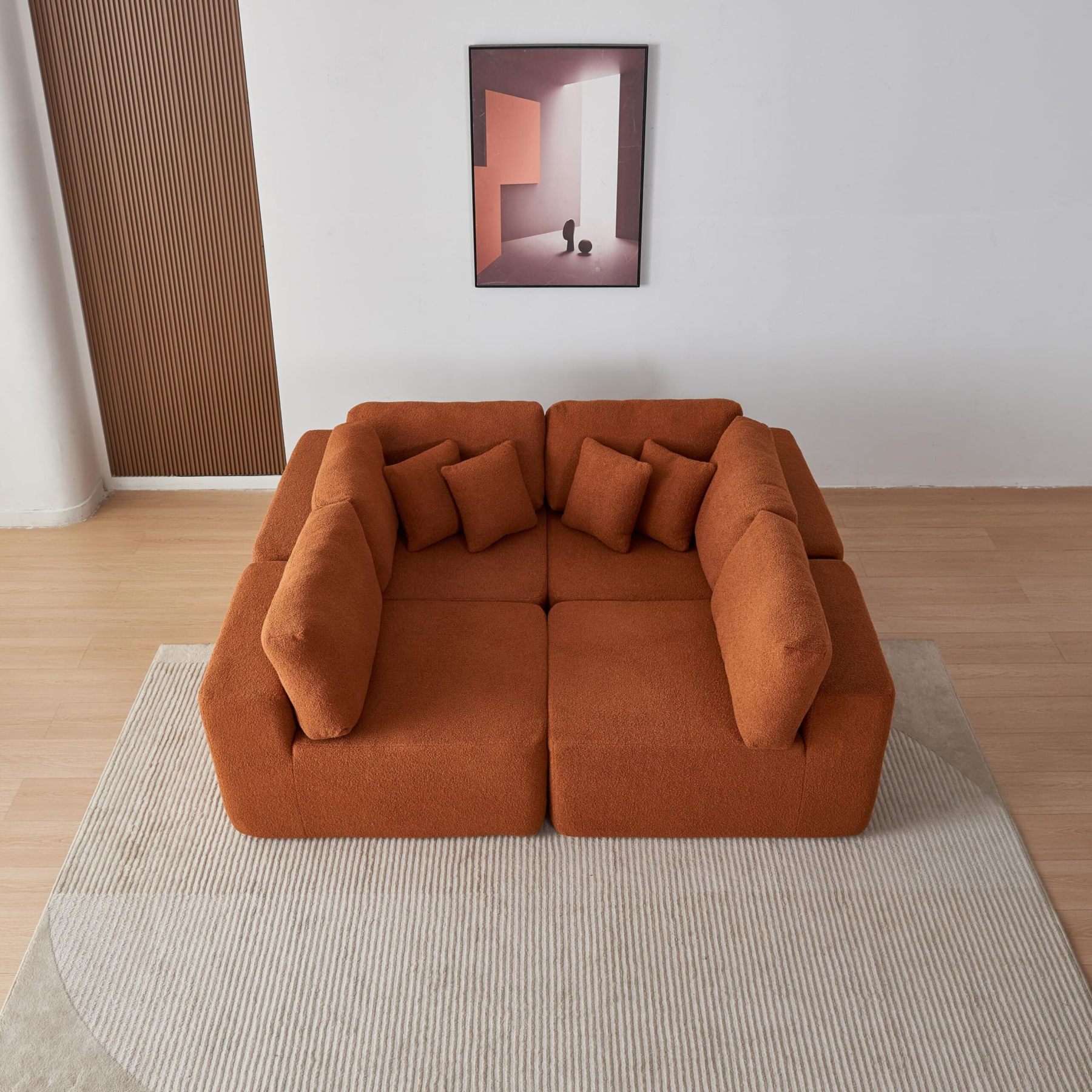 💥Limited time offer💖5 Seater L Shape Lambswool Sherpa Sofa💤