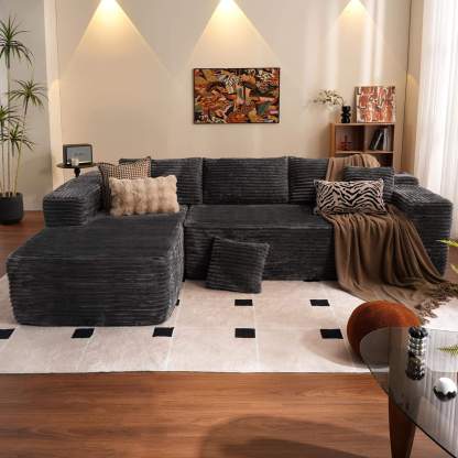💥𝗟𝗶𝗺𝗶𝘁𝗲𝗱 𝗧𝗶𝗺𝗲 𝗢𝗳𝗳𝗲𝗿💖【Buy 2 Packages Shipping】L-Shaped Sectional Sofa Set