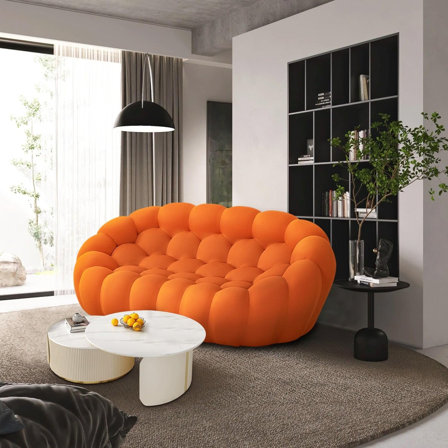 🎉74.8'' Modern Loveseat Sofa, 2 Seater Mesh Fabric Love Seat Floor Sofa