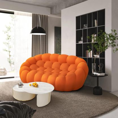 🎉74.8'' Modern Loveseat Sofa, 2 Seater Mesh Fabric Love Seat Floor Sofa