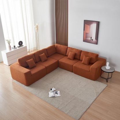 💥Limited time offer💖5 Seater L Shape Lambswool Sherpa Sofa💤