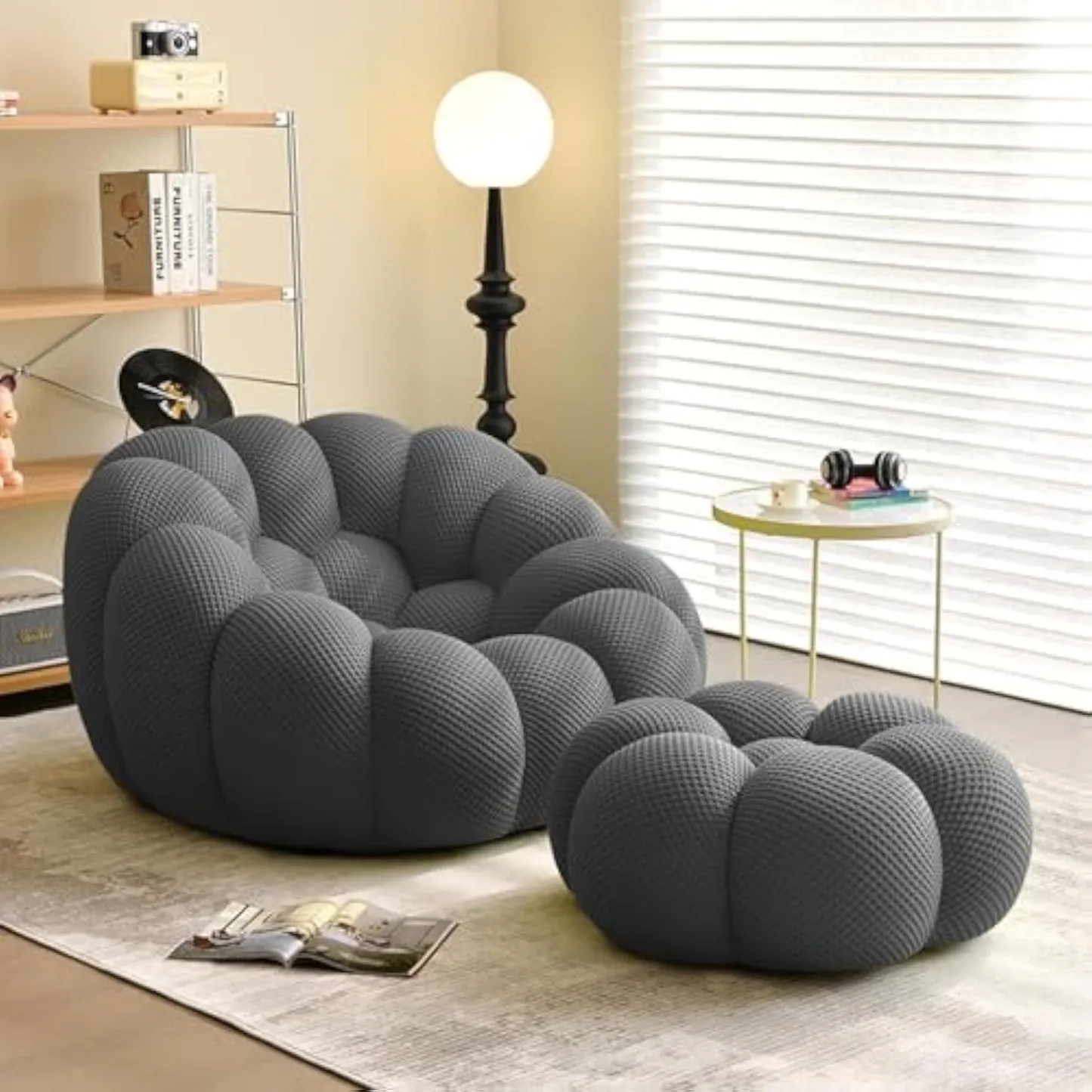 🎉74.8'' Modern Loveseat Sofa, 2 Seater Mesh Fabric Love Seat Floor Sofa