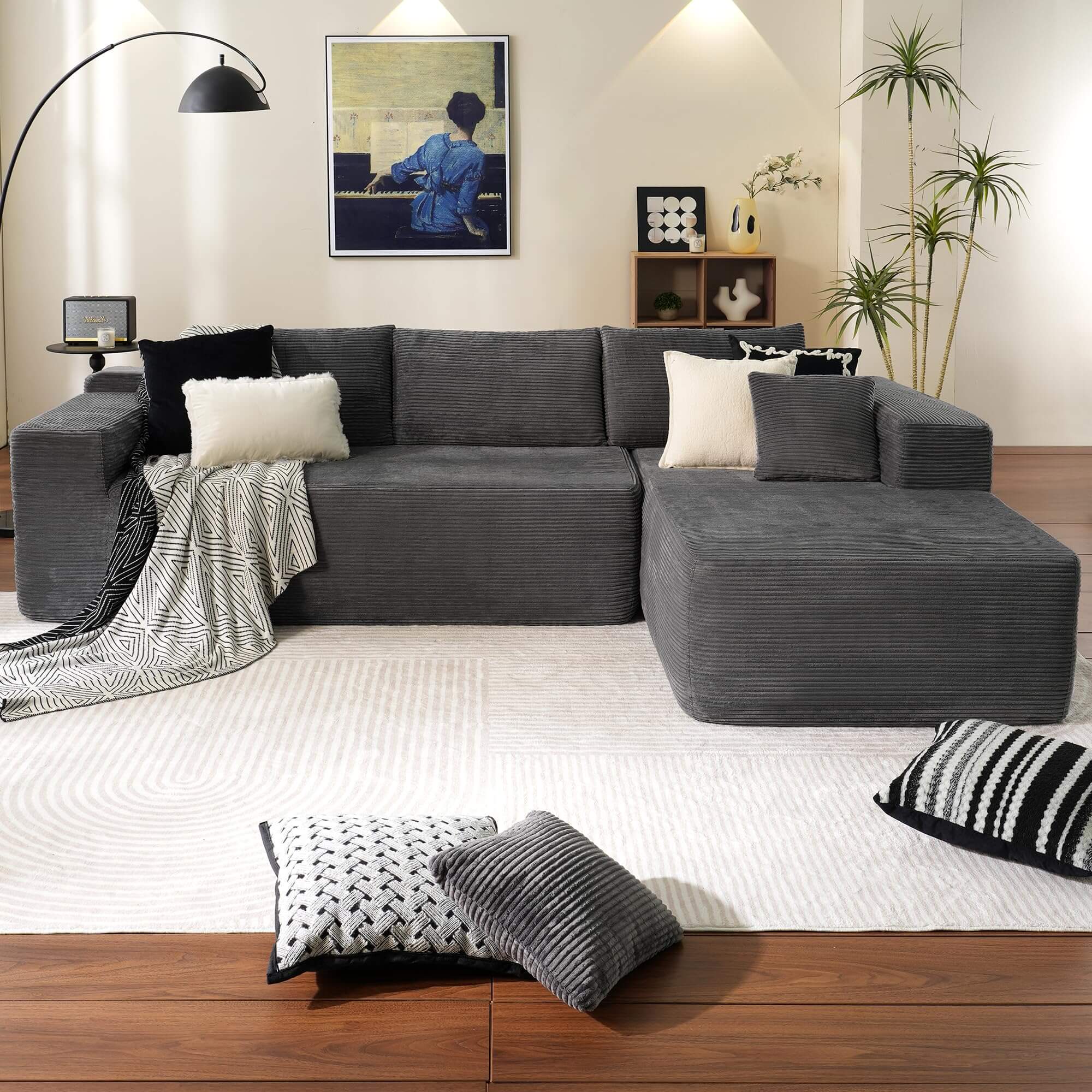 💥𝗟𝗶𝗺𝗶𝘁𝗲𝗱 𝗧𝗶𝗺𝗲 𝗢𝗳𝗳𝗲𝗿💖【Buy 2 Packages Shipping】L-Shaped Sectional Sofa Set