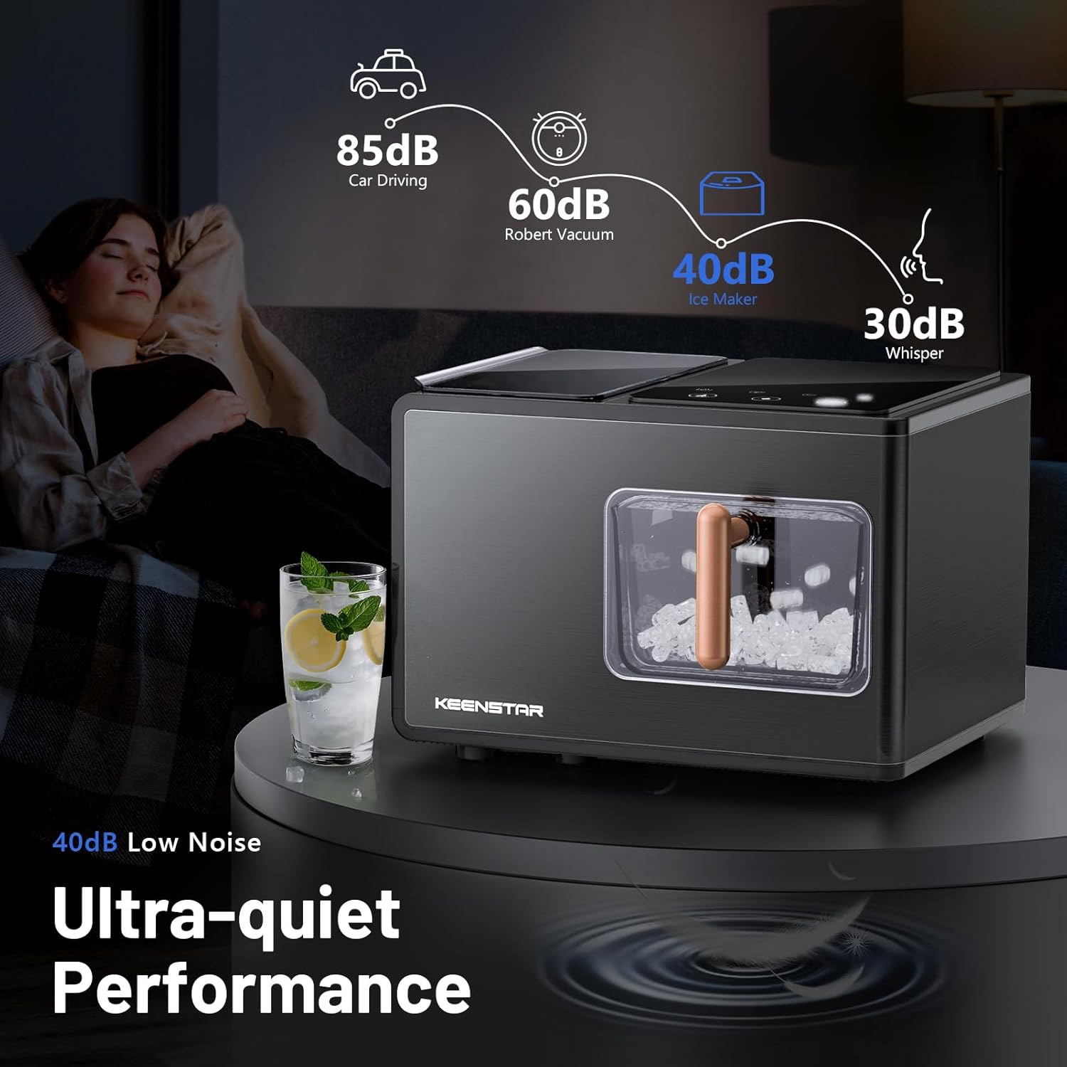 🛒🧊Ice Maker Countertop, 40lbs/24H