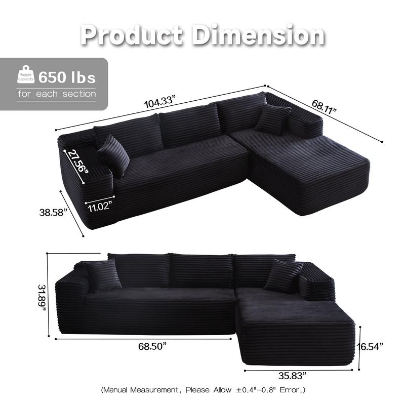 💥𝗟𝗶𝗺𝗶𝘁𝗲𝗱 𝗧𝗶𝗺𝗲 𝗢𝗳𝗳𝗲𝗿💖【Buy 2 Packages Shipping】L-Shaped Sectional Sofa Set