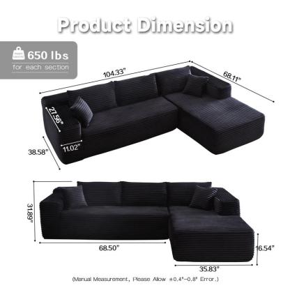 💥𝗟𝗶𝗺𝗶𝘁𝗲𝗱 𝗧𝗶𝗺𝗲 𝗢𝗳𝗳𝗲𝗿💖【Buy 2 Packages Shipping】L-Shaped Sectional Sofa Set