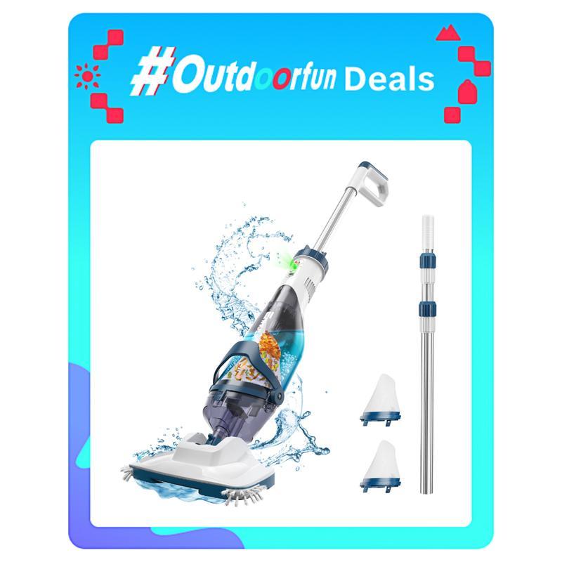 Vacuum for Above Ground Pool with Telescopic Pole, Running time up to 1H, Handheld Design with Powerful Suction up to 18.5 gallon/min