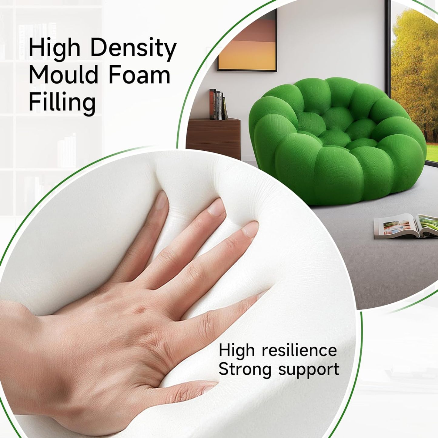 🎉74.8'' Modern Loveseat Sofa, 2 Seater Mesh Fabric Love Seat Floor Sofa