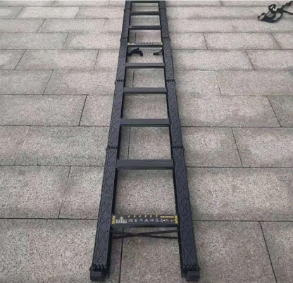 ✨Telescopic Ladder✨Portable Aluminum Alloy Folding Ladder Straight Ladder Attic Stair, 5 Seconds Quick Fold, Suitable for Roof, Home, Outdoor Work Use