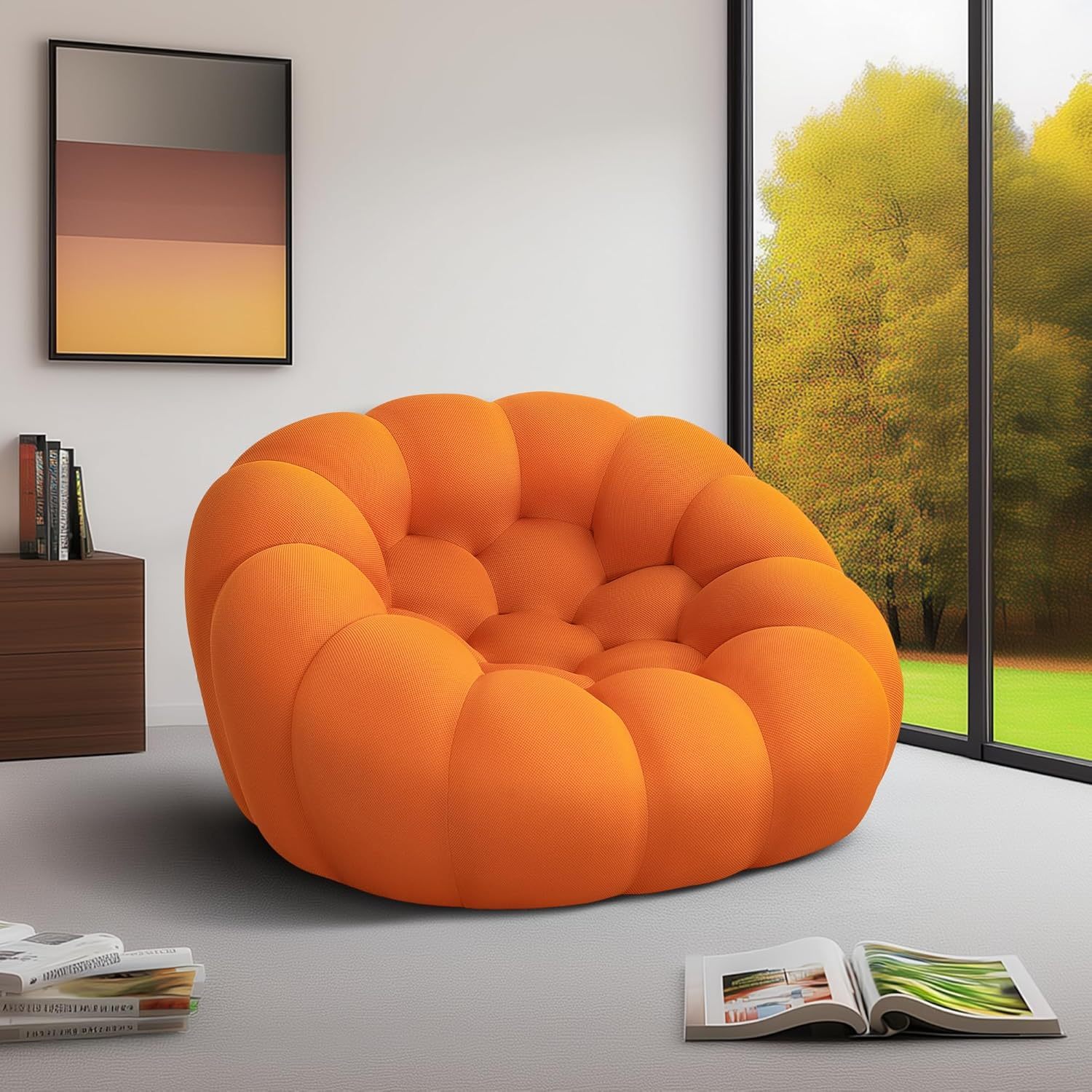 🎉74.8'' Modern Loveseat Sofa, 2 Seater Mesh Fabric Love Seat Floor Sofa