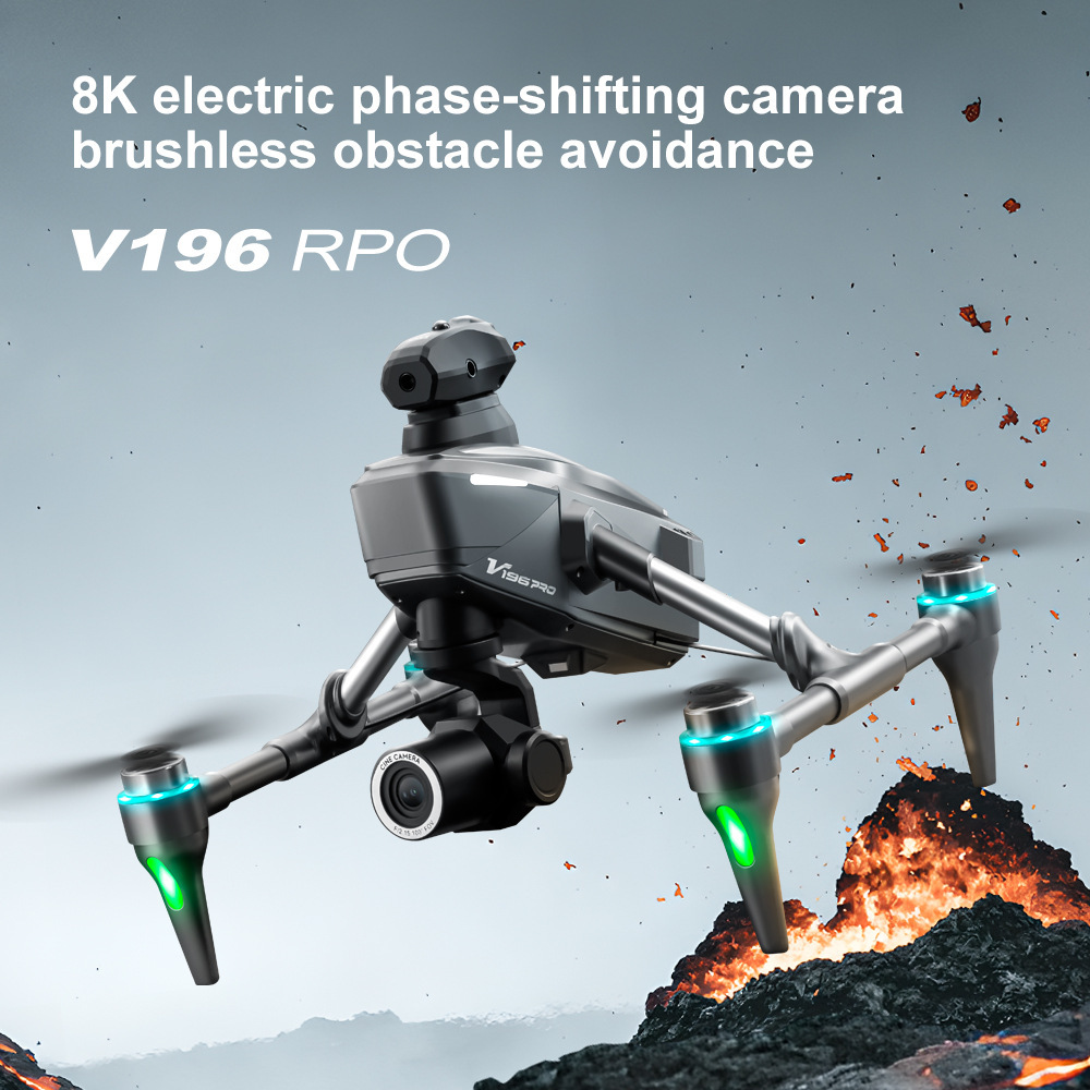 Drone with 8K camera for adults, v196 rc quadcopter with auto return, follow me, brushless motor, circular flight, waypoint, altitude hold, headless mode, 28 minutes long flight time!!