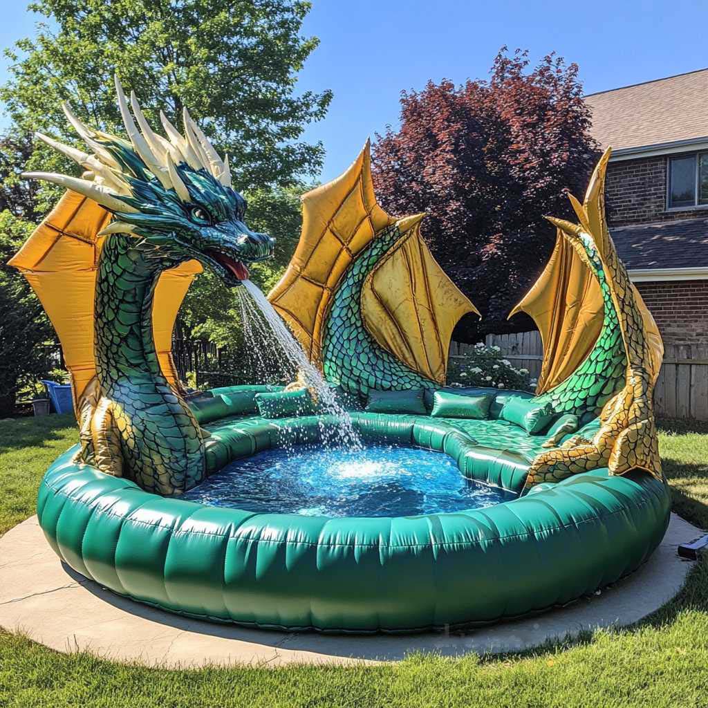 Inflatable Dragon Sofa Pool