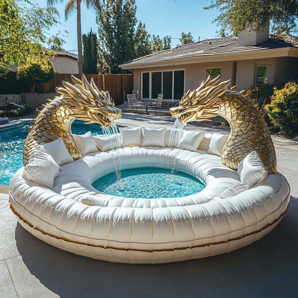 Inflatable Dragon Sofa Pool