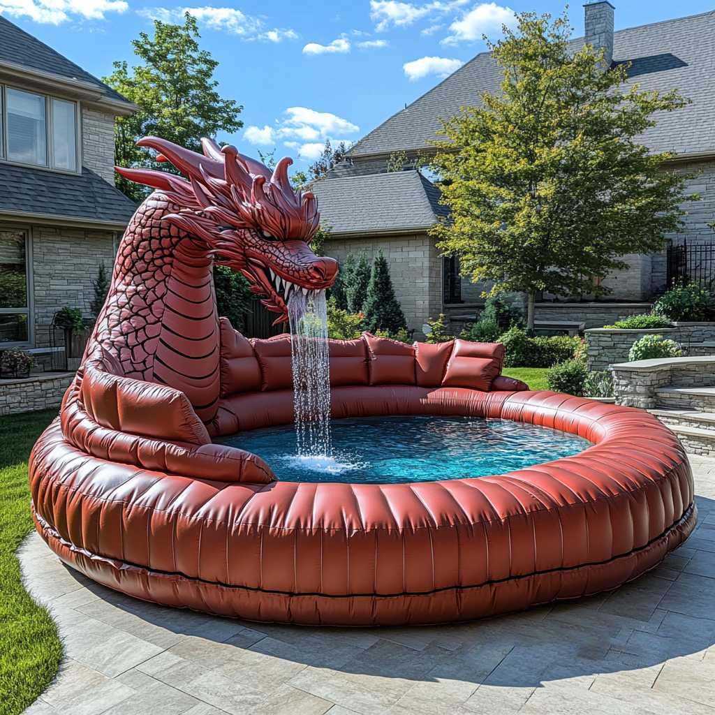 Inflatable Dragon Sofa Pool