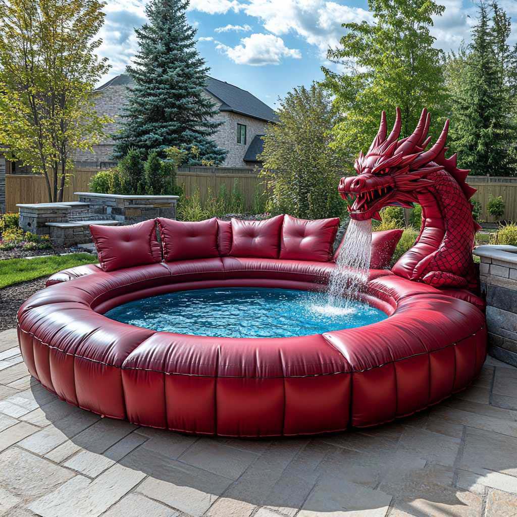 Inflatable Dragon Sofa Pool