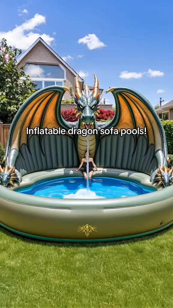 Inflatable Dragon Sofa Pool