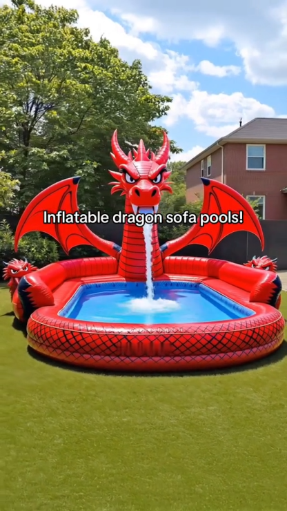 Inflatable Dragon Sofa Pool