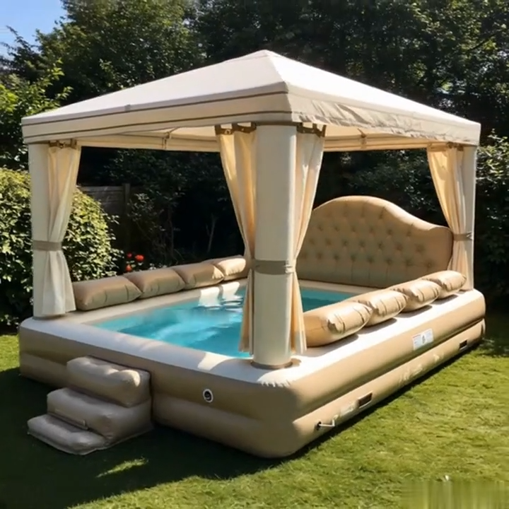 Giant Inflatable Bed Pool With shed