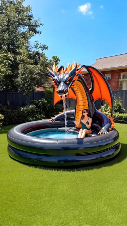 Inflatable Dragon Sofa Pool